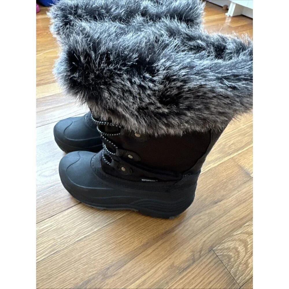 Kamik Girl's Snowgypsy Waterproof Faux Fur Lined Winter Snow Boots Size 2